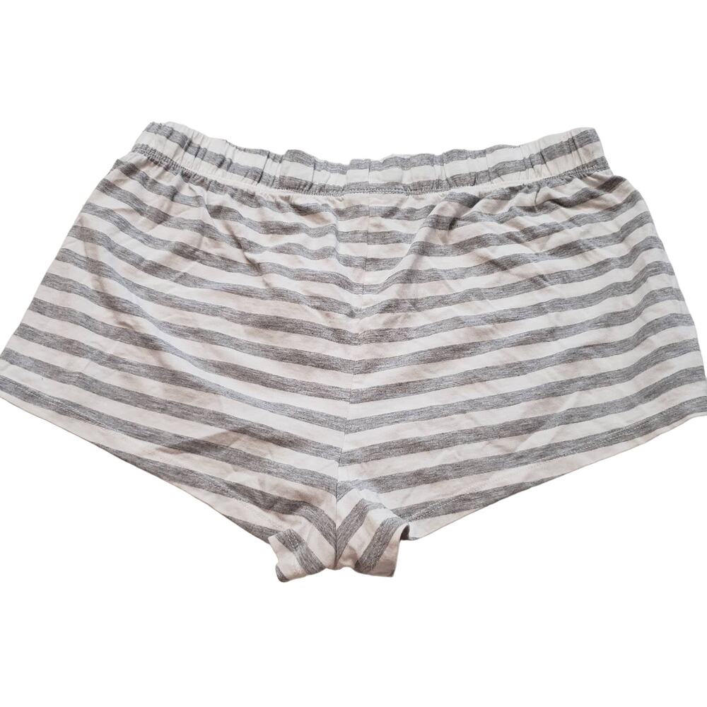 TopShop Pajama Shorts Womens 8-10 Striped Grey White Comfort Summer Short